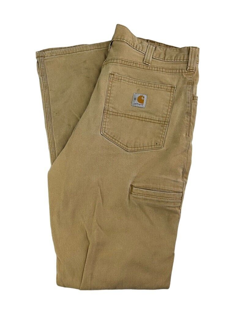 Carhartt Relaxed Fit Canvas Workwear Five Pocket Pants Size 35 Beige