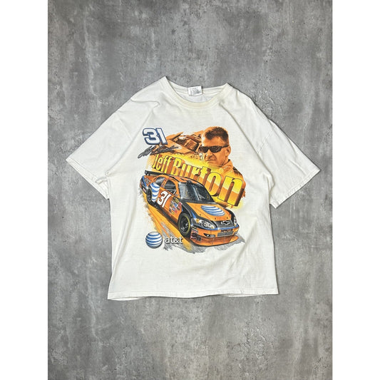 Vintage Jeff Burton #31 Nascar Big Graphic AT&T T-Shirt Size XL White