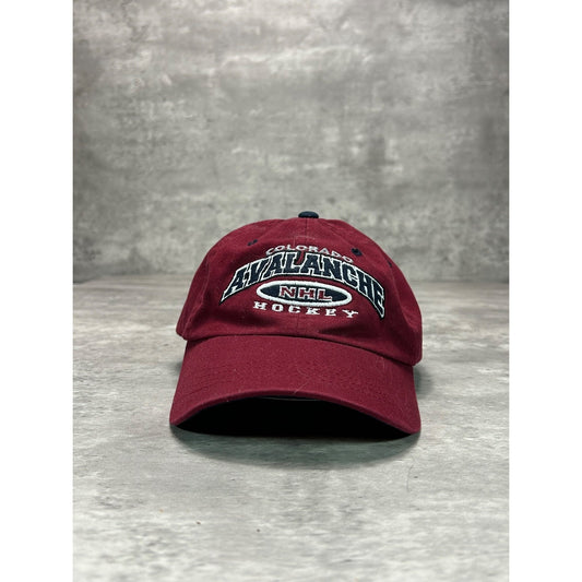 Vintage Colorado Avalanche NHL Embroidered Spellout Hockey Strapback Hat OSFA
