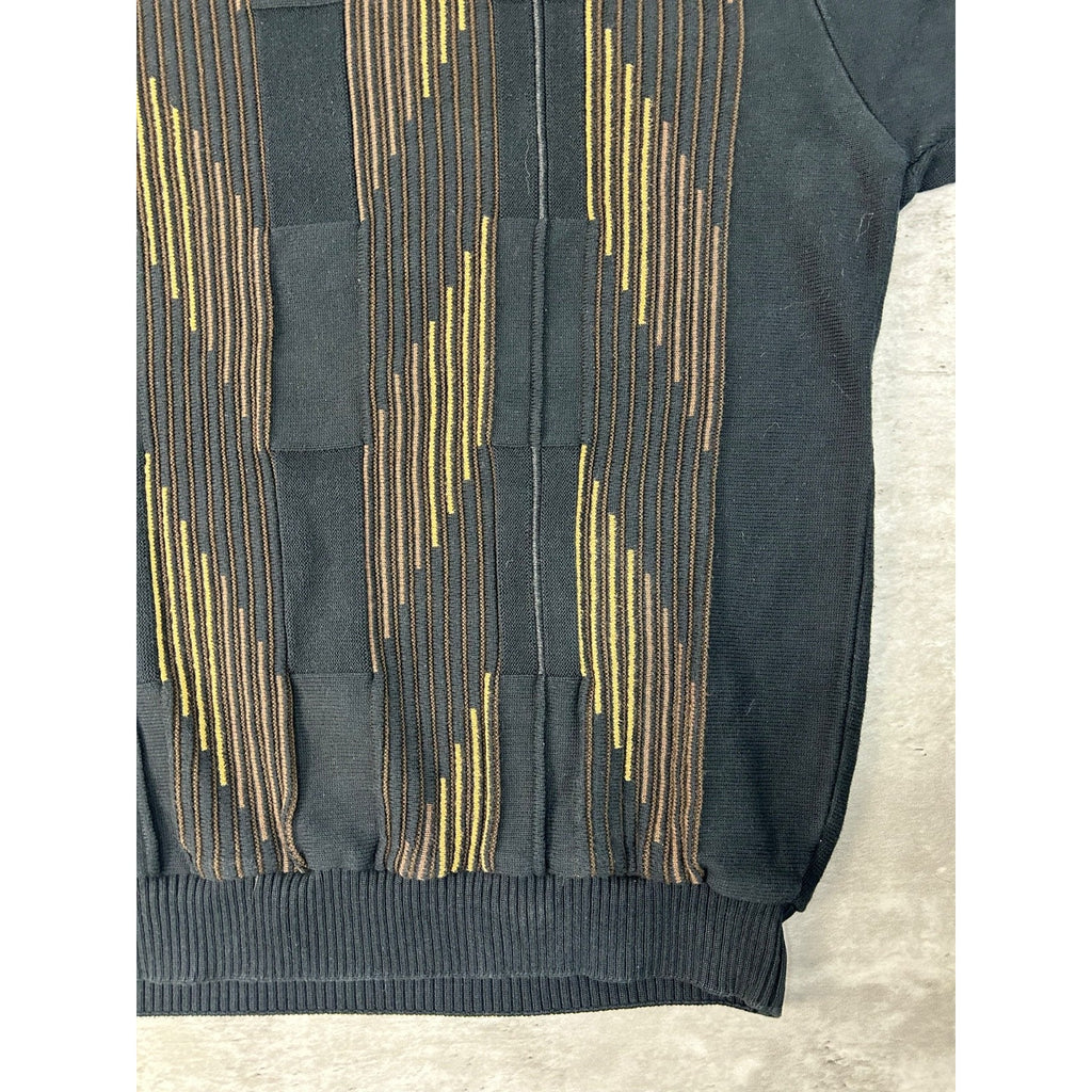 Vintage 90s Strada Abstract Striped Pullover Knit Sweater Size Large