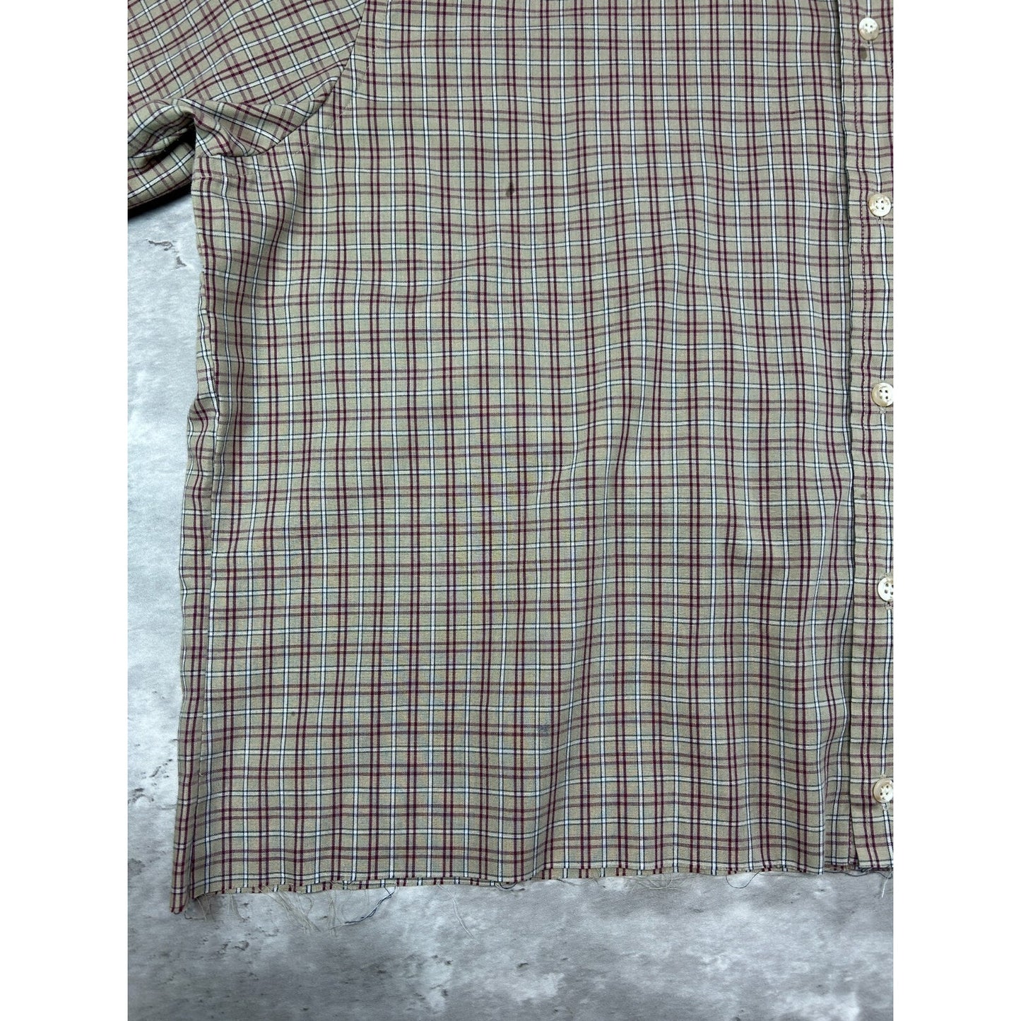 Vintage Brittany Bay Plaid Reworked Cropped Button Up Shirt Size XL