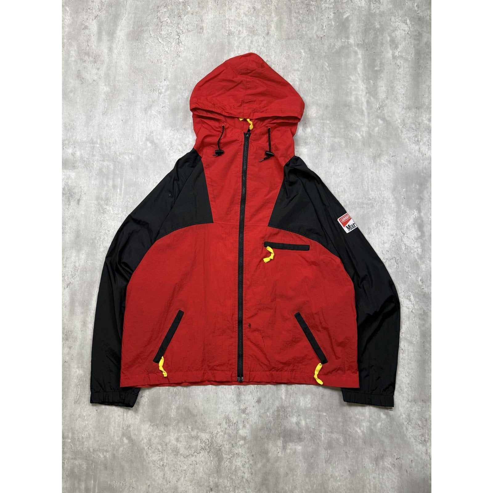 Vintage Marlboro Adventure Team Embroidered Full Zip Windbreaker Jacket Sz Large
