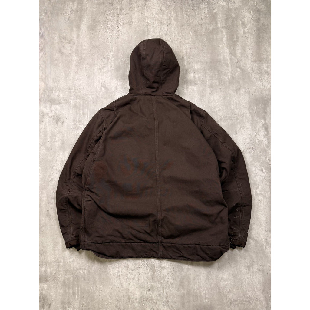 Carhartt Relaxed Fit Fleece Lined Hooded Chore Style Workwear Jacket Size XL