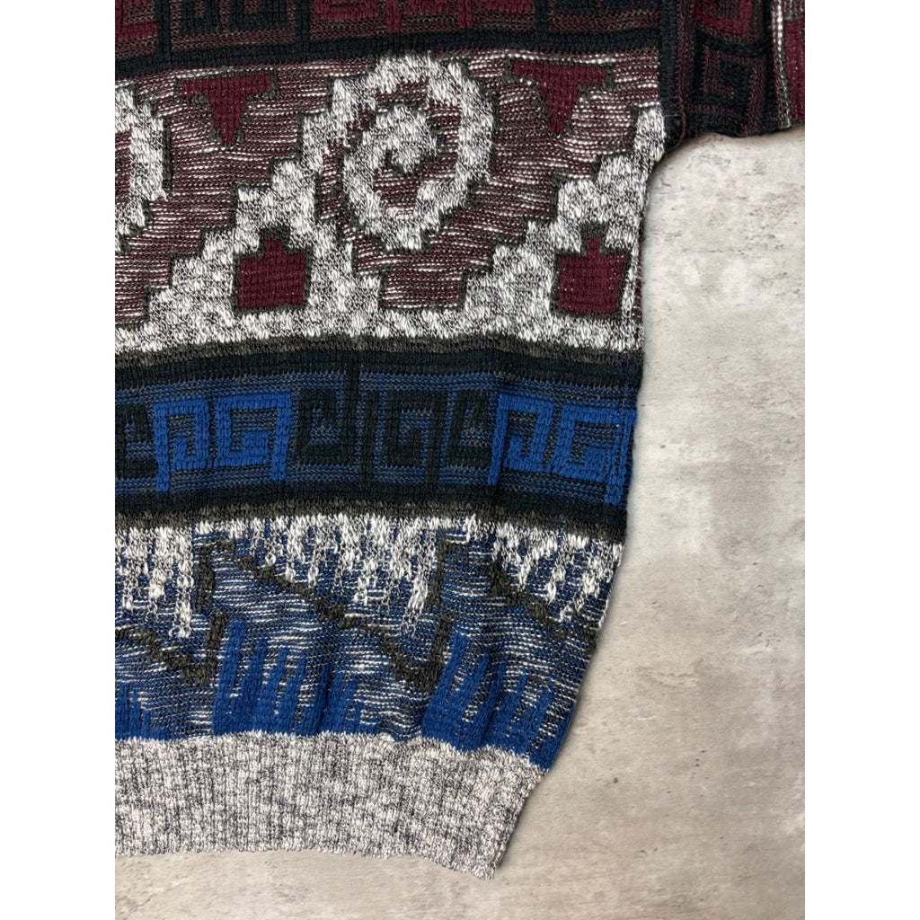Vintage Sweater Graphix Abstract Print Pullover Knit Sweater Size Small