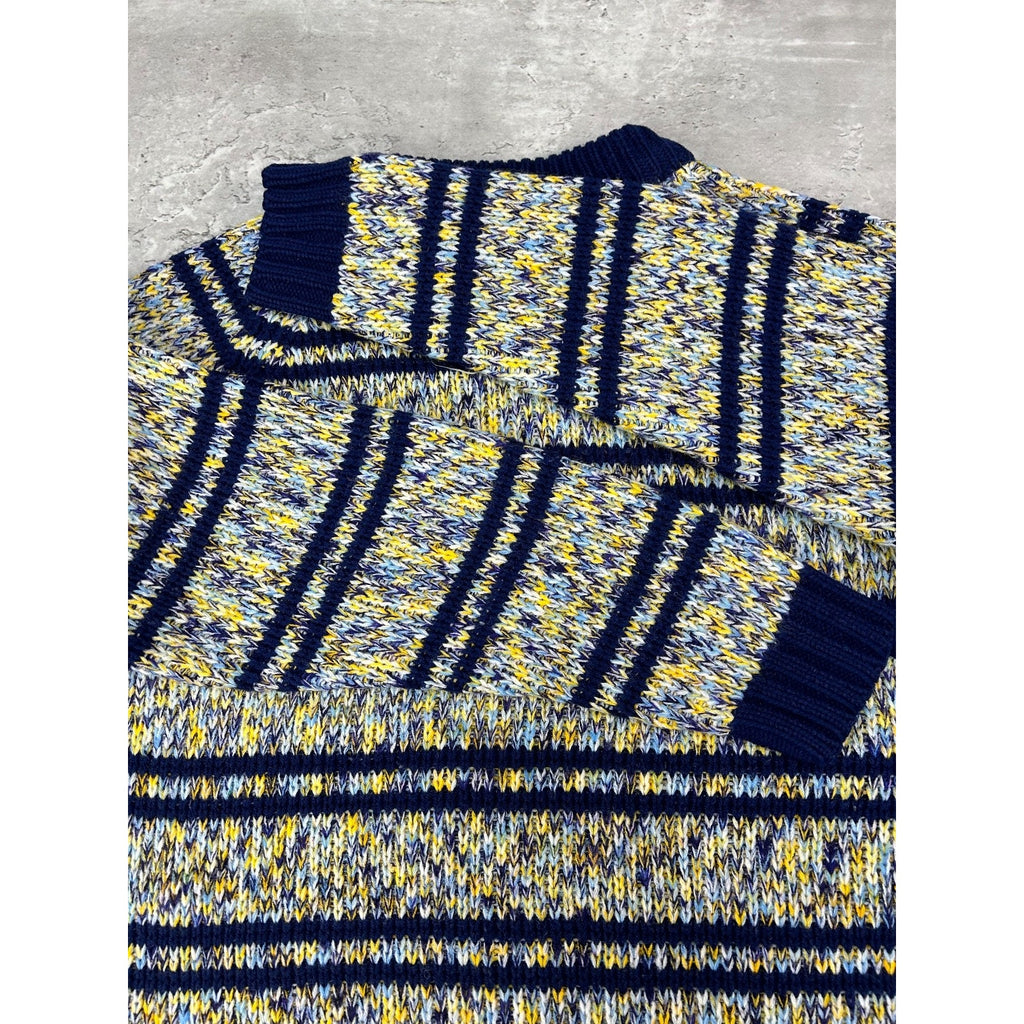 Vintage Abstract Striped Pullover Ribbed Knit Sweater Size Medium