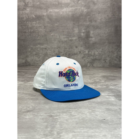 Vintage 90s Hard Rock Cafe Embroidered Spellout Destination Snapback Hat OSFA