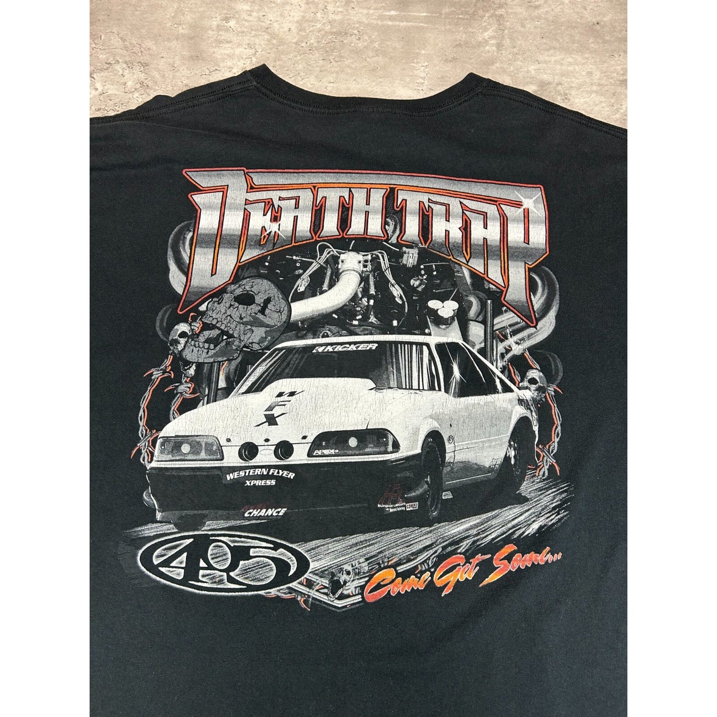 Vintage Chuck Seitsinger Racing Come Get Some Race Graphic T-Shirt Size XXXL
