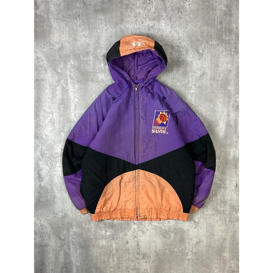 Vintage 90s Pheonix Suns NBA Embroidered Full Zip Hooded Jacket Size XL YOUTH