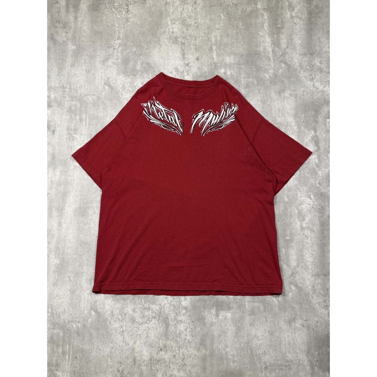 Vintage Y2K Metal Mulisha Graffiti Graphic Spellout T-Shirt Size 2XL