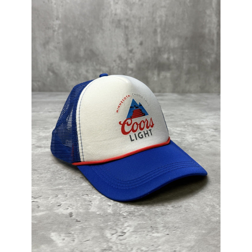 Vintage Coors Light Graphic Logo Beer Promo Snapback Trucker Hat OSFA