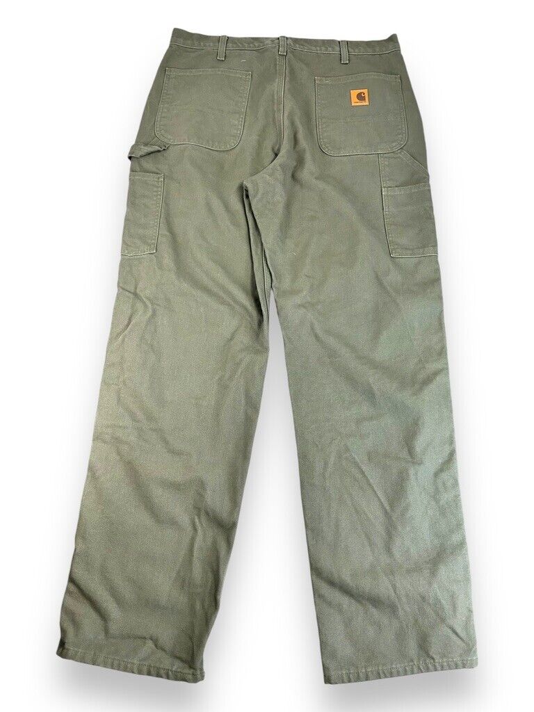 Carhartt Plaid Lined Canvas Workwear Carpenter Pants Size 36W