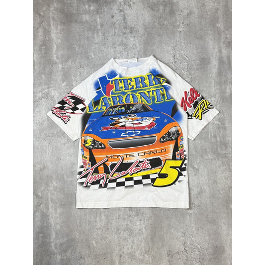 Vintage 2001 Terry Labonte #5 Kellogs Racing Nascar All Over Print T-Shirt Sz M