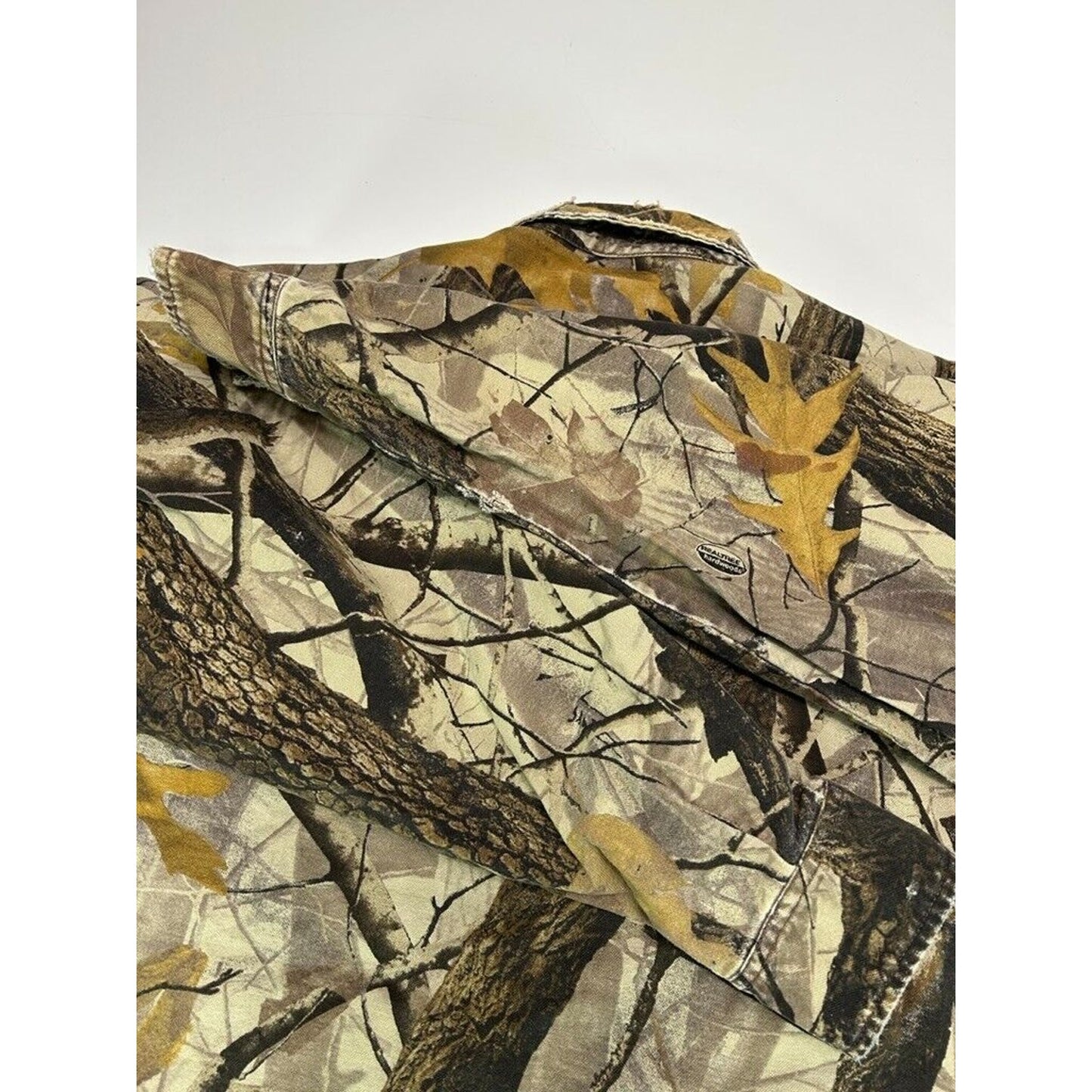 Vintage 10x Realtree Hardwoods Camo Hunting Long Sleeve Button Up Shirt SZ Large