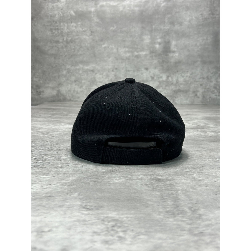 Vintage Nike Embroidered Swoosh Strapback Hat OSFA Black