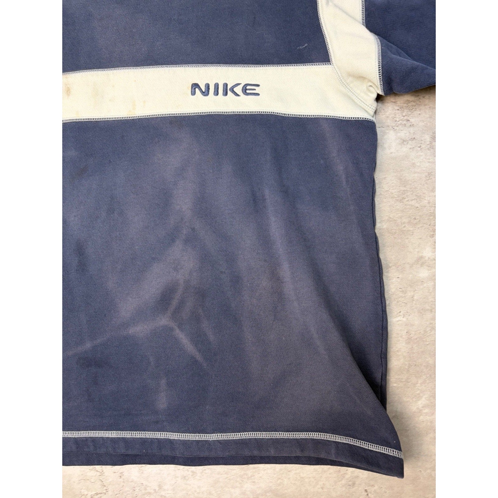 Vintage Nike Embroidered Tech Spellout Striped Crewneck Sweatshirt Size Large