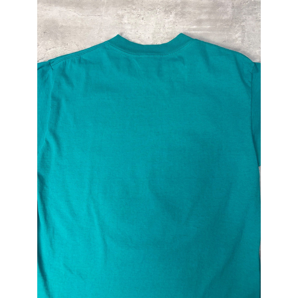 Vintage 90s Miami Dolphins NFL Spellout Graphic Football T-Shirt Size Large