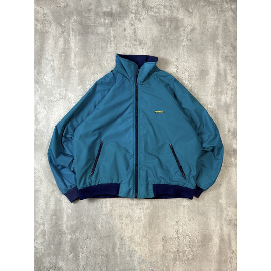 Vintage 90s Osh Kosh Fleece Lined Full Zip Nylon Bomber Jacket Size XL Blue