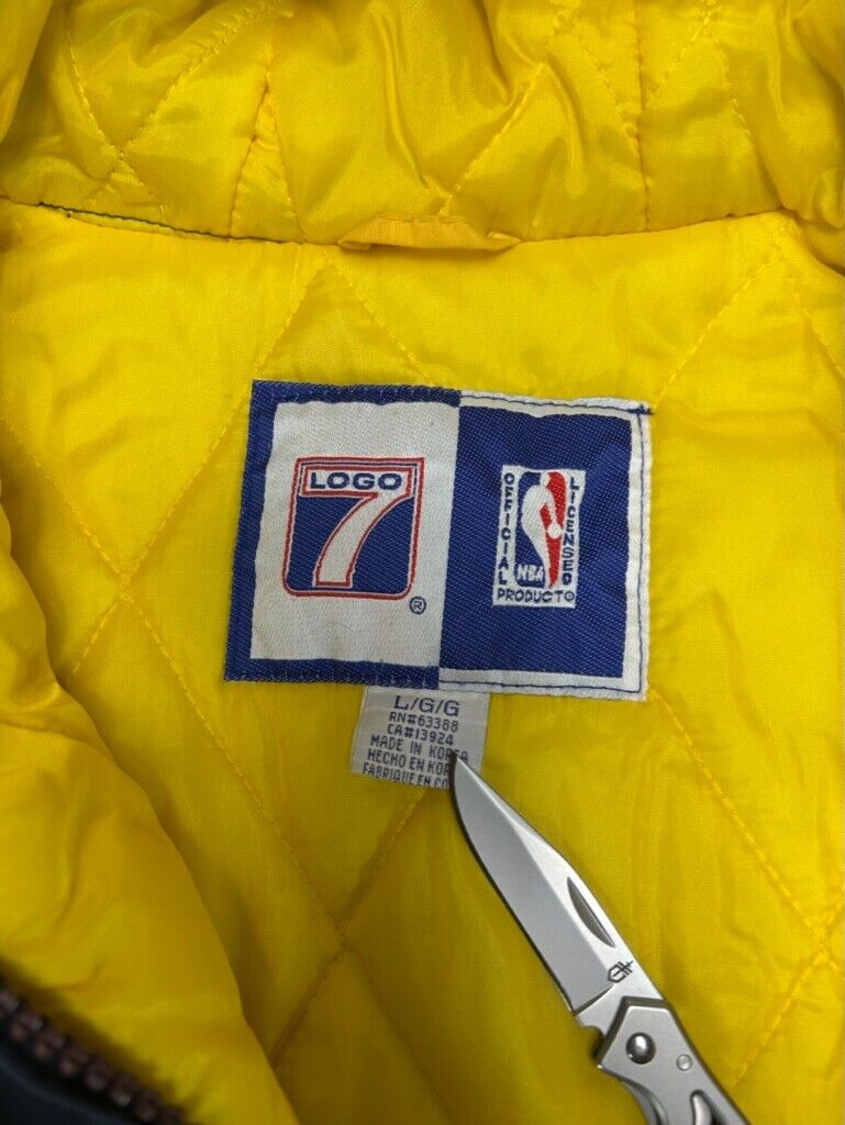 Vintage 90s Indiana Pacers NBA Embroidered Insulated Full Zip Jacket Size Large