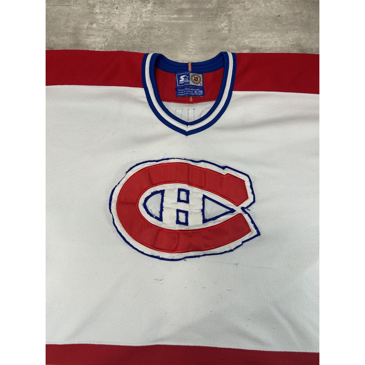 Vintage 90s Saka Koivu #11 Montreal Canadiens NHL Starter Hockey Jersey Size XL