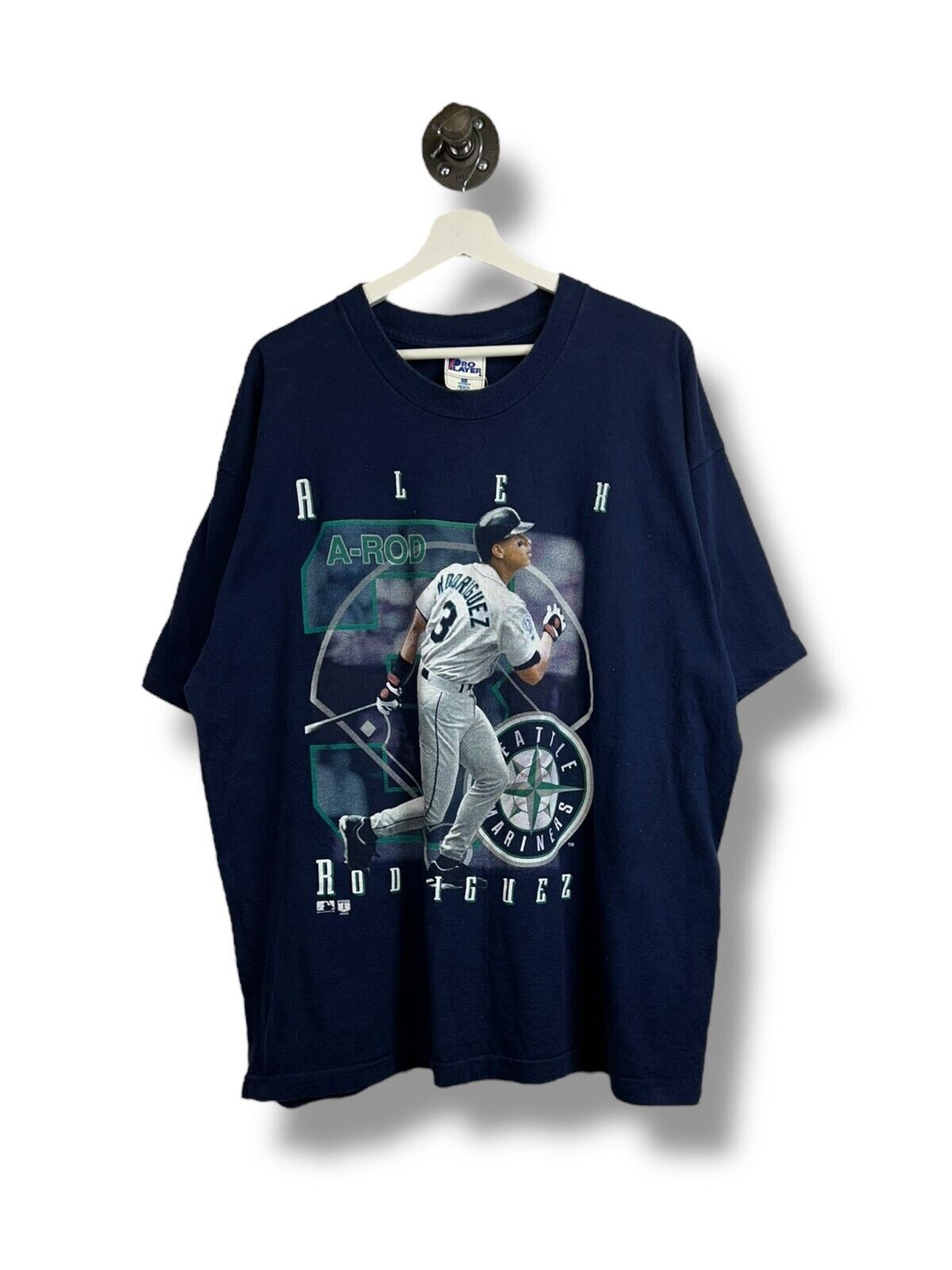 Vintage Alex Rodriguez A-Rod #3 Seattle Mariners MLB Pro Player T-Shirt Size 2XL