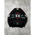 Vintage 80s/90s Weekender Aztec Pattern Print Pullover Knit Sweater Size Small
