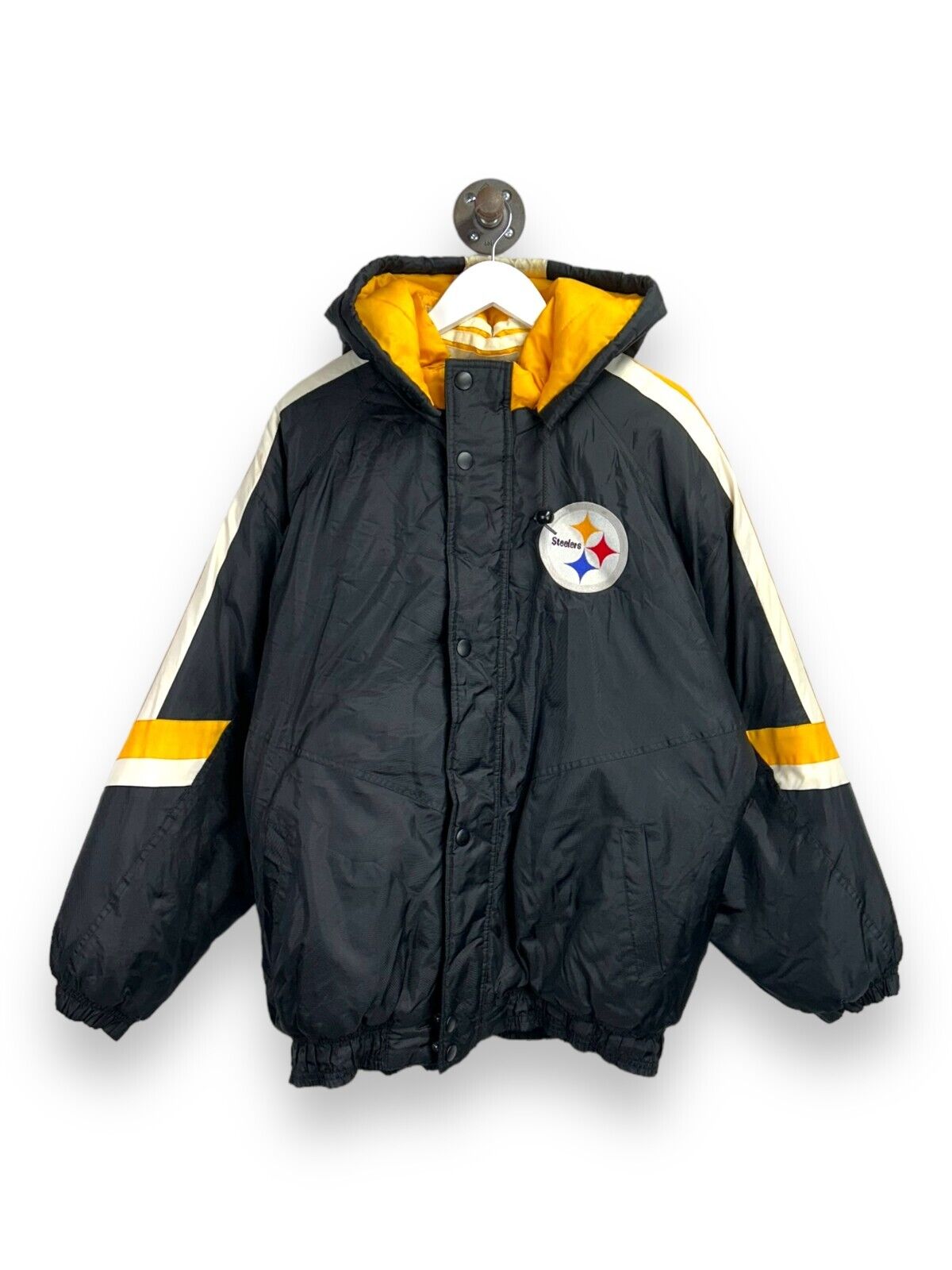 Vintage Pittsburgh Steelers Embroidered Logo insulated Starter Jacket Sz Medium