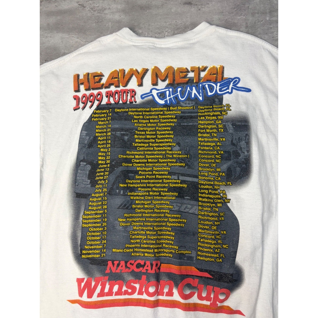 Vintage 1999 Nascar Winston Cup Tour Racing Schedule Graphic T-Shirt Size XL