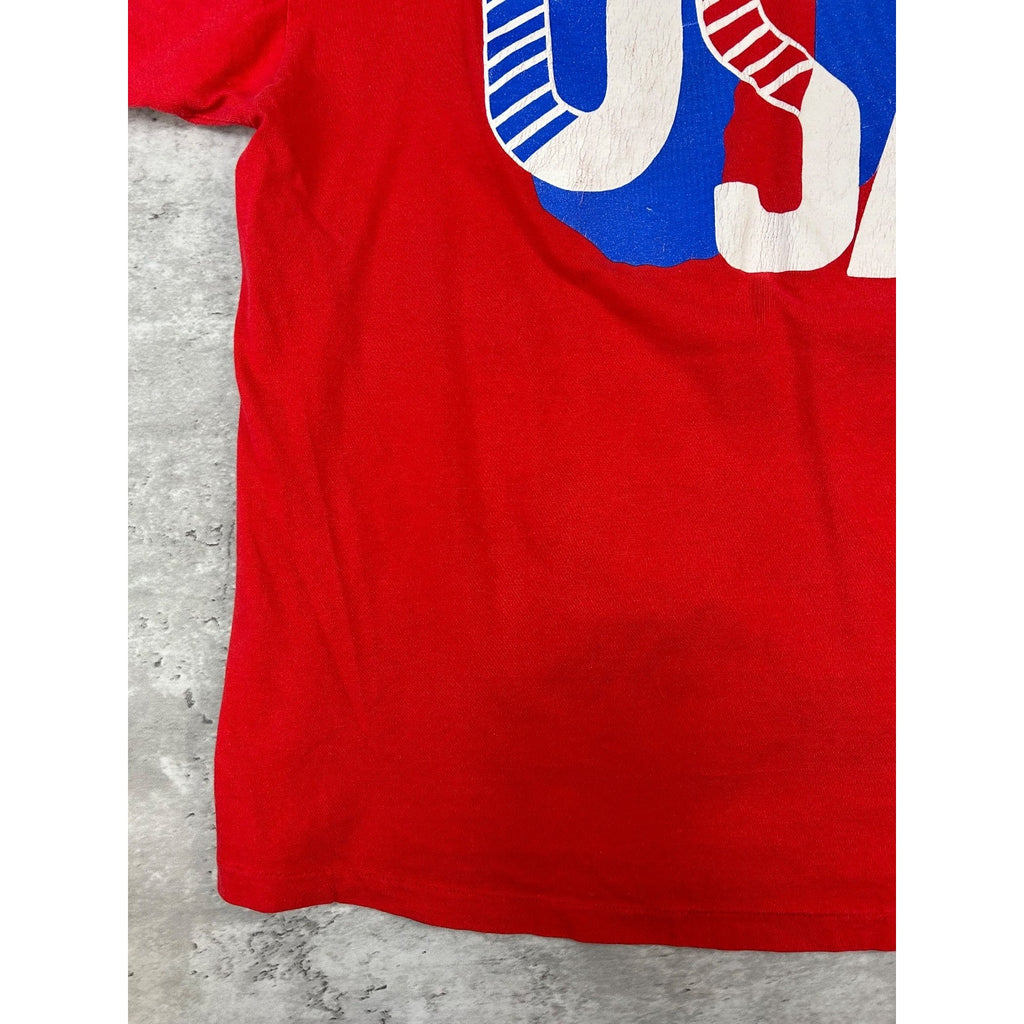Vintage 80s Team USA Olympics Adidas Graphic T-Shirt Size Large Red