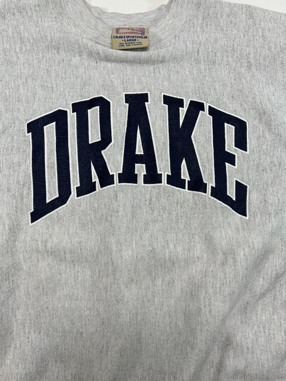 Vintage Drake University NCAA Collegiate Arc Spell Out Sweatshirt Size Large