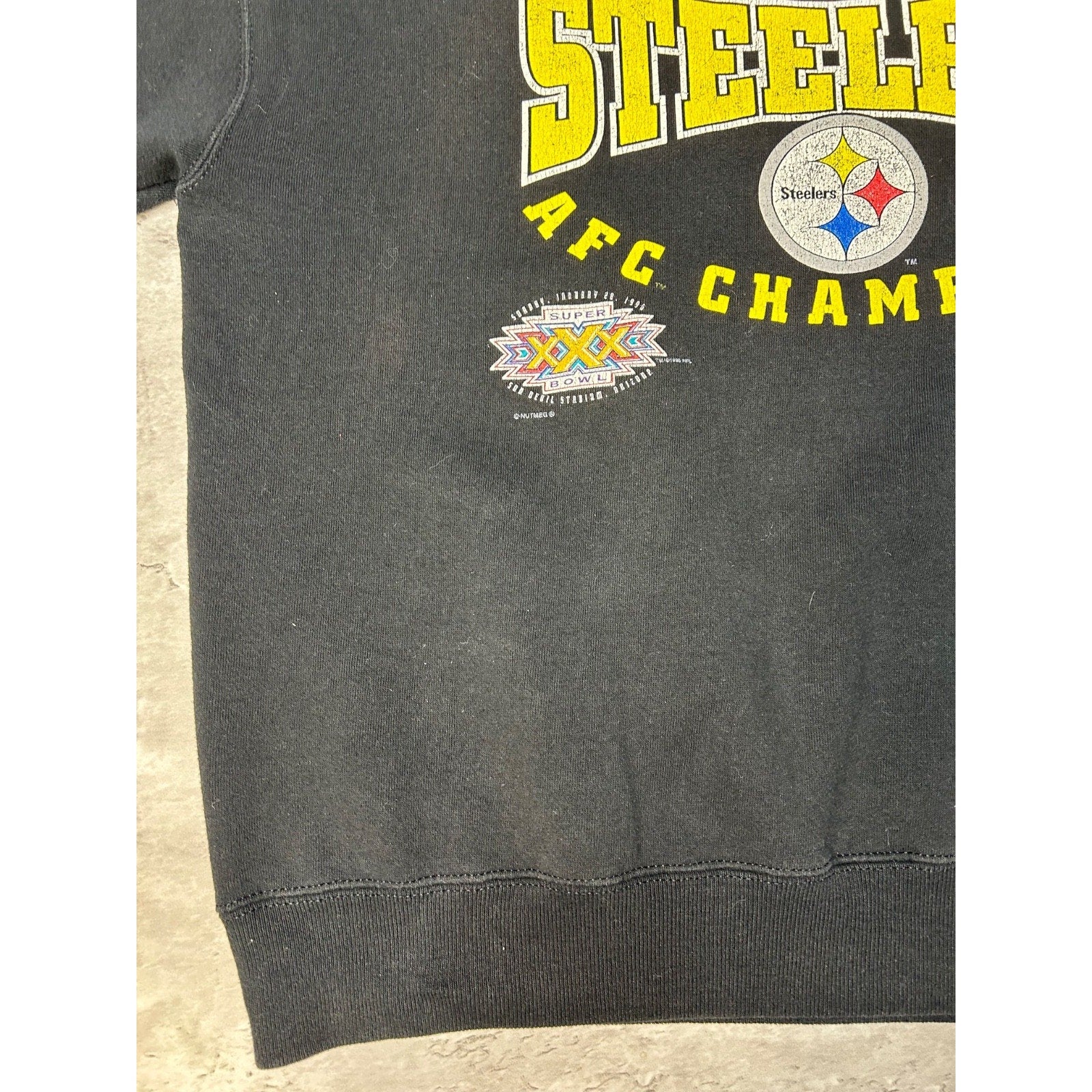 1996 Pittsburgh Steelers NFL AFC Champs Super Bowl XXX Sweatshirt Size Large