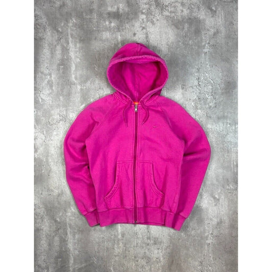 Vintage Womens Nike Tonal Embroidered Swoosh Full Zip Hooded Sweatshirt Size Small