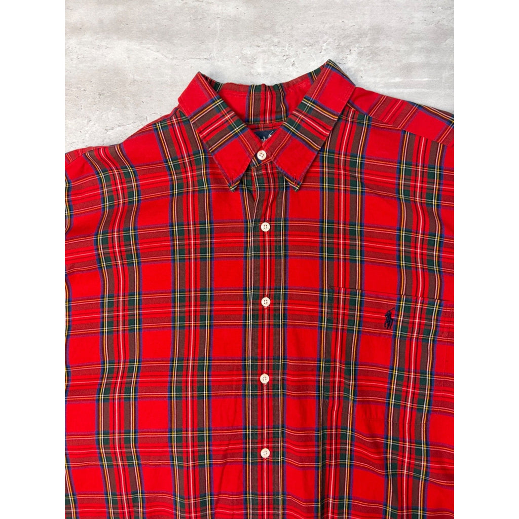 Vintage Polo Ralph Lauren Embroidered Pony Cropped Button Up Shirt Size 2XL