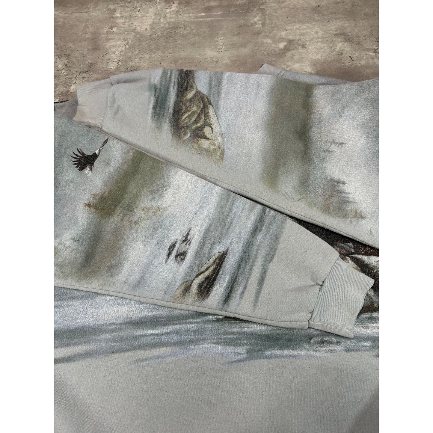 Vintage 90s Nature Animal Graphic All Over Print Sweatshirt Size 2XL Gray