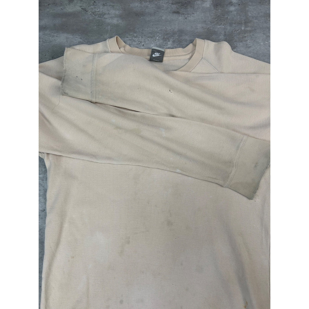 Vintage 2000s Nike Spellout Swoosh Thermal Long Sleeve T-Shirt Size XL