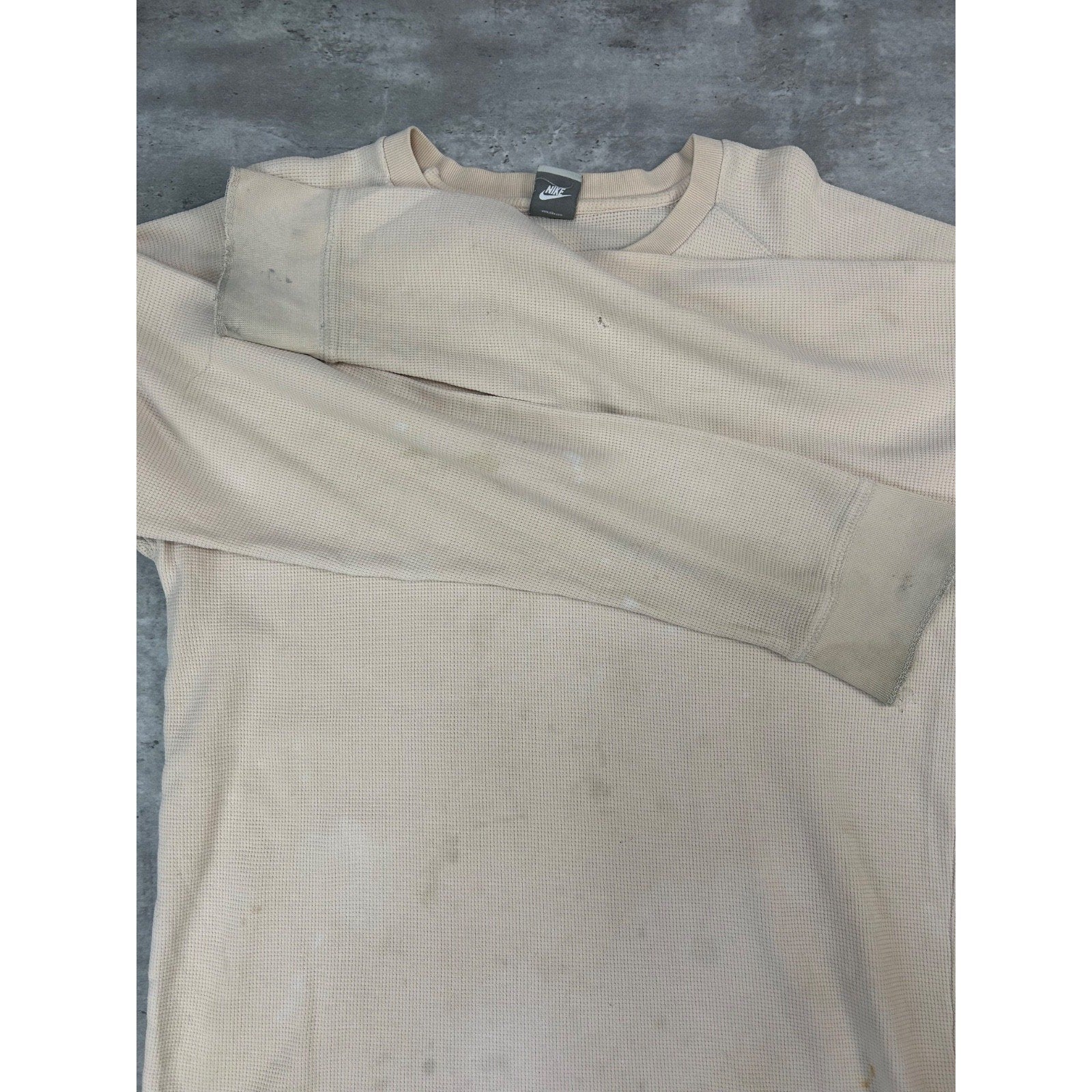 Vintage 2000s Nike Spellout Swoosh Thermal Long Sleeve T-Shirt Size XL