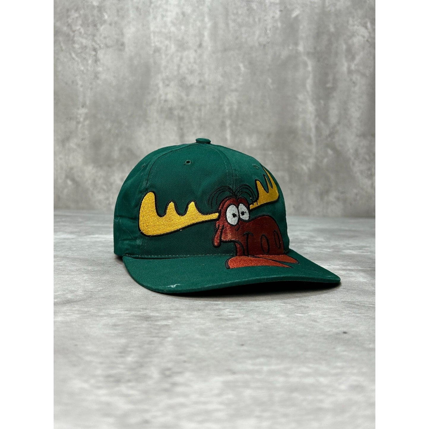 Vintage 1993 Rocky & Bullwinkle Big Cartoon Character Snapback Hat OSFA