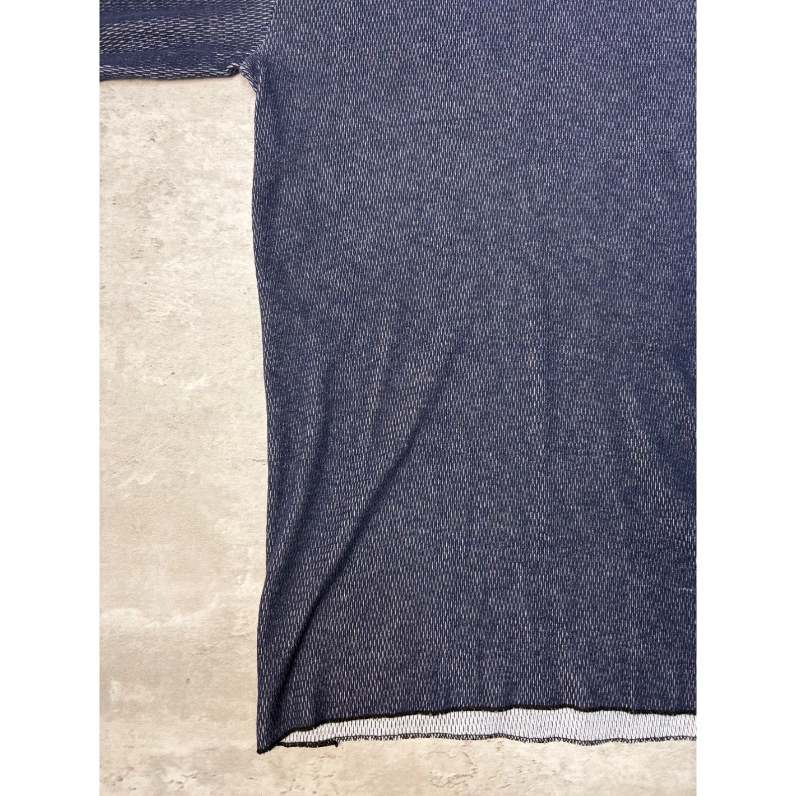 Vintage Blank Blue Thermal Waffle Print Long Sleeve T-Shirt Size Large
