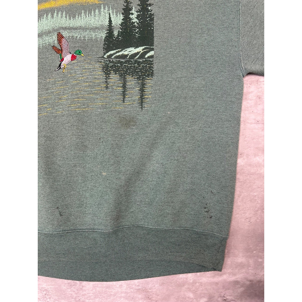 Vintage 90s Minnesota Duck Nature Graphic Wildlife Destination Sweatshirt Sz XL