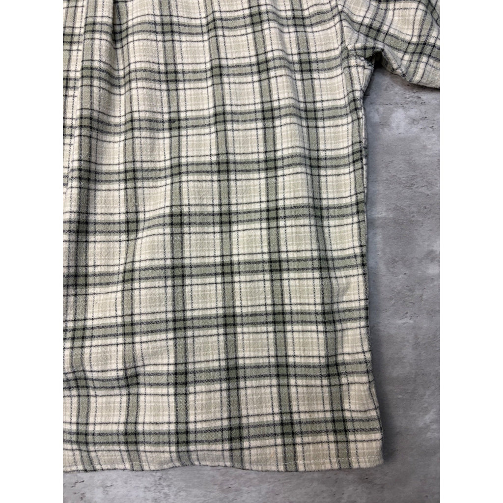 VTG Point Zero Single Pocket Plaid Reworked Cropped Button Up Shirt Size Large