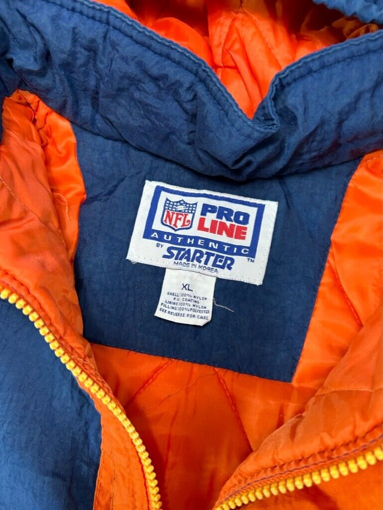 Vintage 90s Chicago Bears NFL 1/2 Zip Starter Insulated Pullover Jacket XL YOUTH