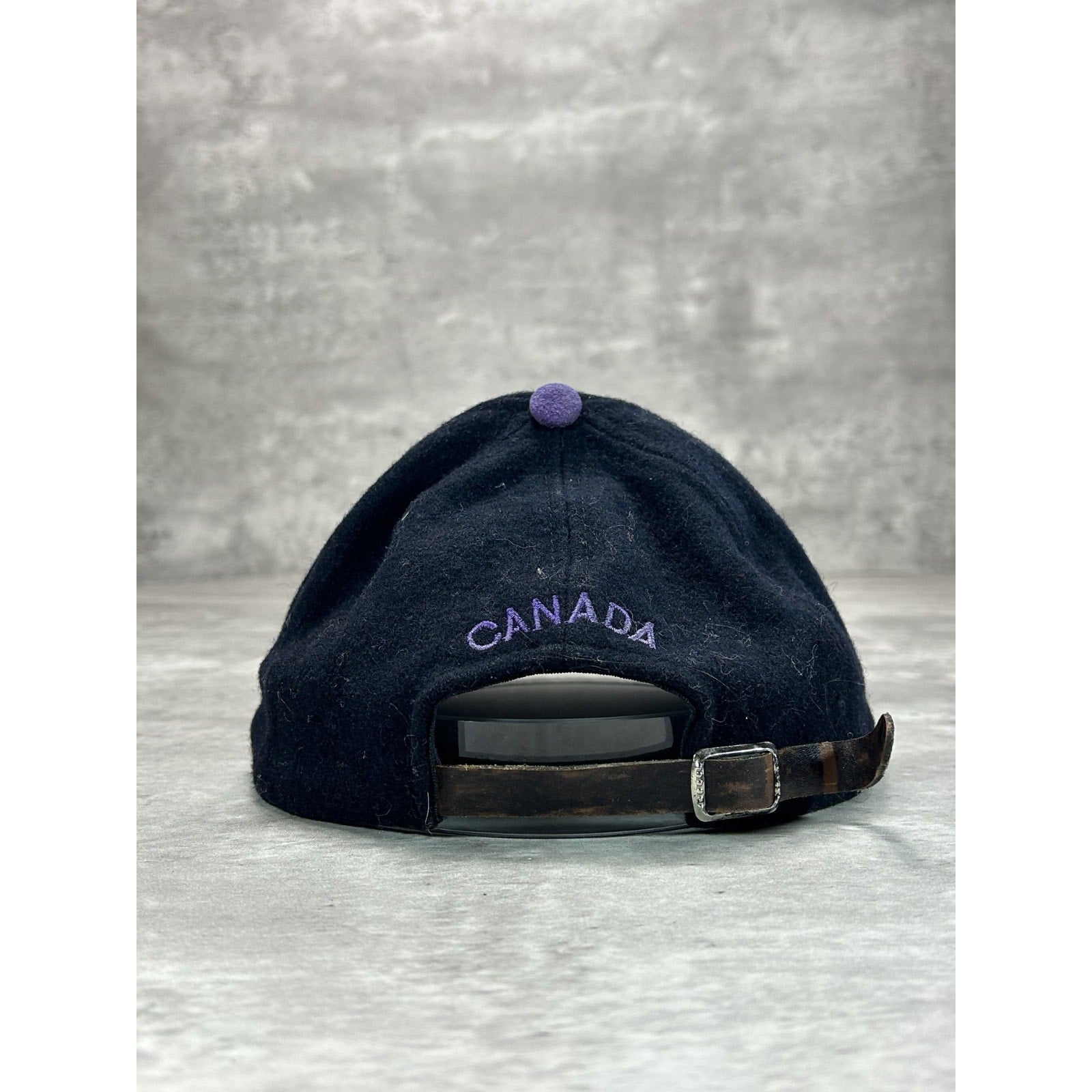 Vintage 90s Canada Olympics Embroidered Logo Strapback Hat OSFA Black