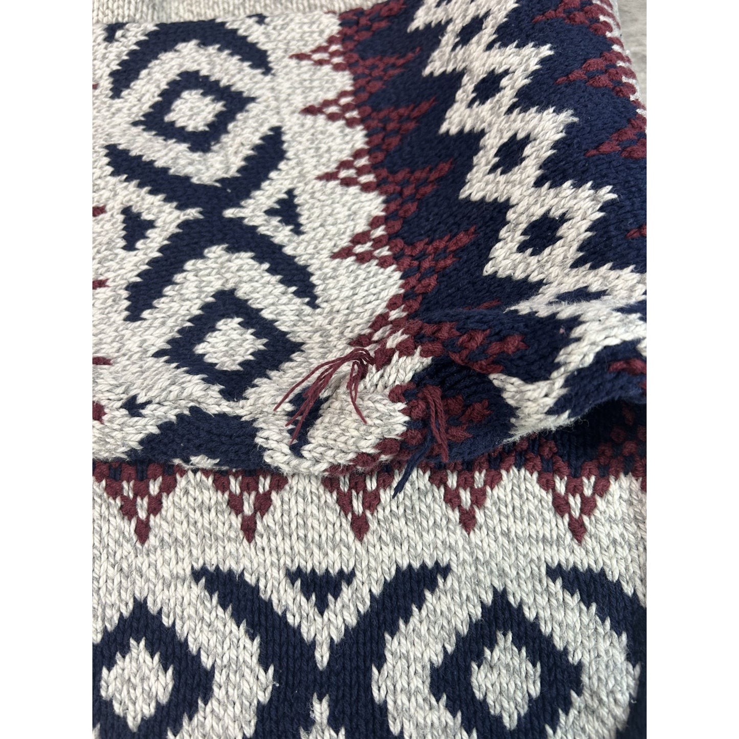 Vintage 80s Authentic Issue Geometric Striped Pullover Knit Sweater Size XL