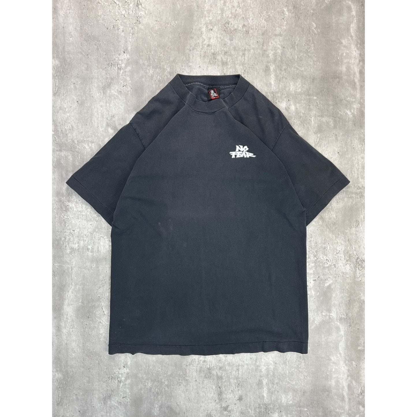 Vintage Y2K No Fear Who Said Sunday... Graphic Slogan T-Shirt Size Large Black