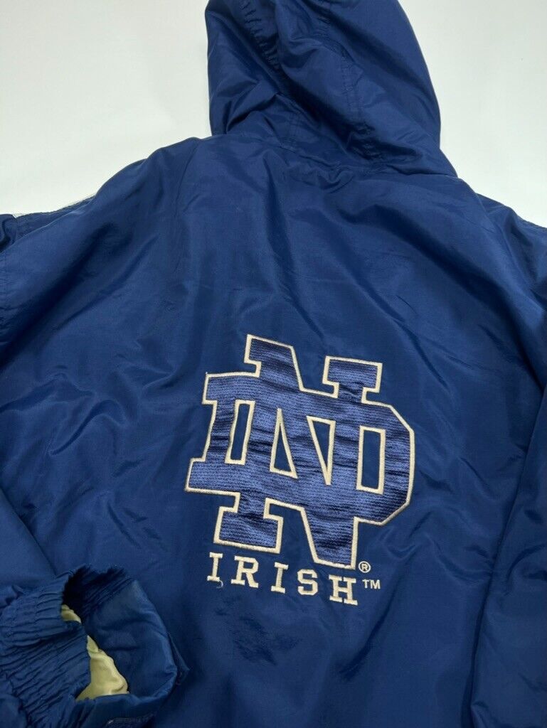 Vintage 90s Notre Dame Fighting Irish NCAA Full Zip Insulated Hooded Jacket XL