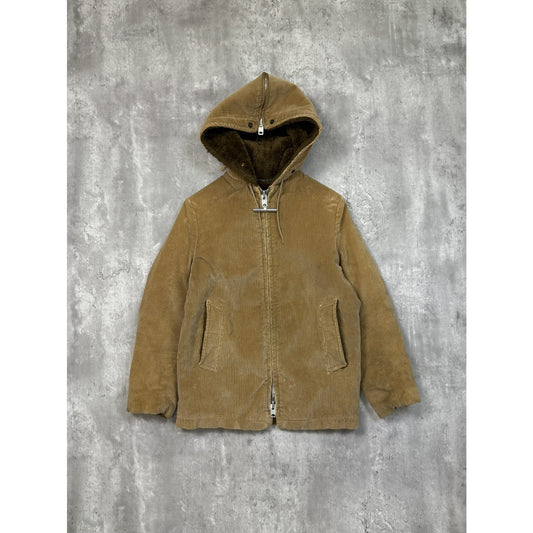 Vintage 1970s Mighty Mac Sherpa Lined Corduroy Work Jacket Size Small