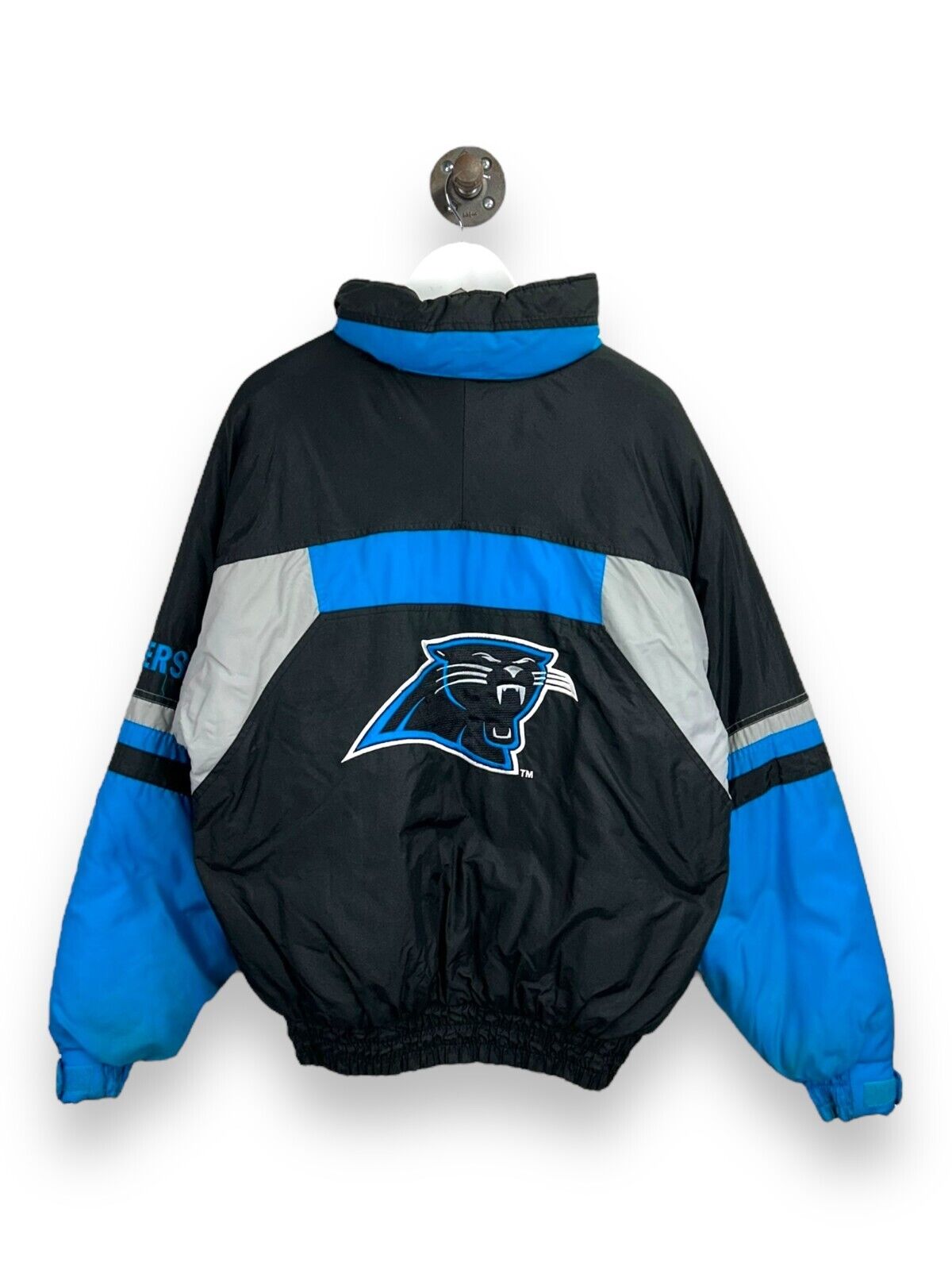 Vintage 90s Carolina Panthers NFL Embroidered Insulated Full Zip Jacket Sz Large