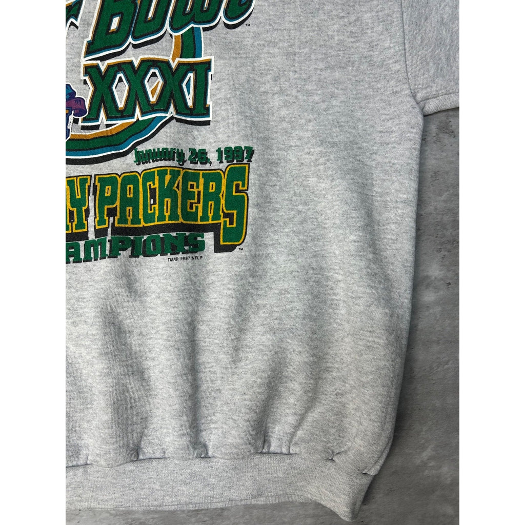 Vintage 1997 Green Bay Packers NFL Super Bowl XXXI Graphic Sweatshirt Size XL