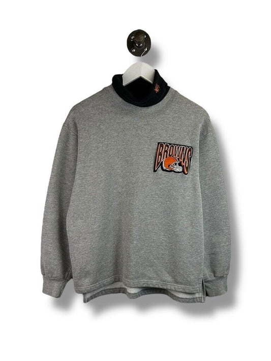 Vintage Cleveland Browns NFL Embroidered Turtleneck Sweatshirt Size Medium