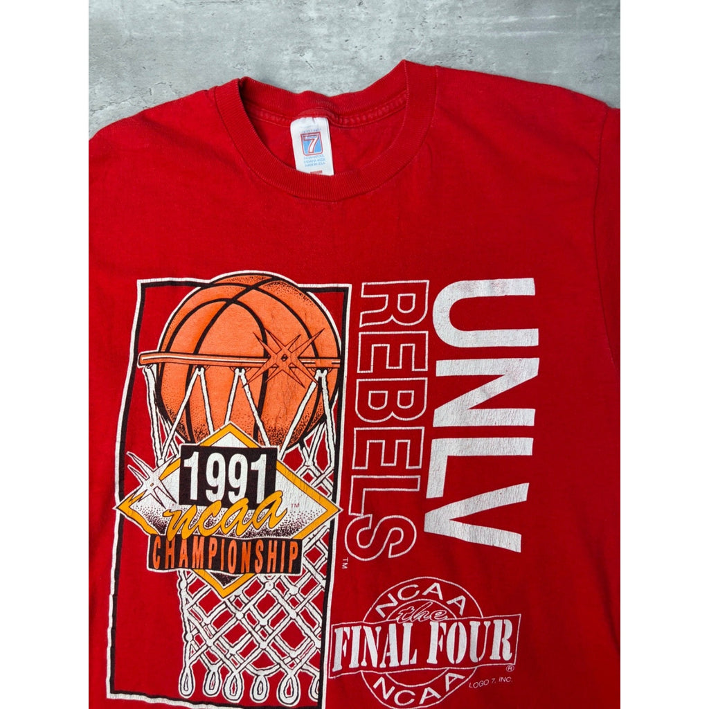 Vintage 1991 UNLV Running Rebels NCAA Final Four Basketball T-Shirt Size Medium