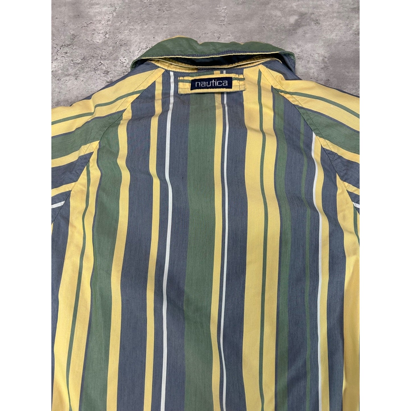 Vintage Nautica Embroidered Logo Striped Harrington Jacket Size Medium